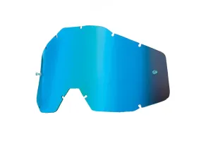 100% RaceCraft/Accuri/Strata Anti-Fog Lens with Posts - Blue Mirror-Blue