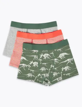 5 Pack Cotton with Stretch Dinosaur Trunks