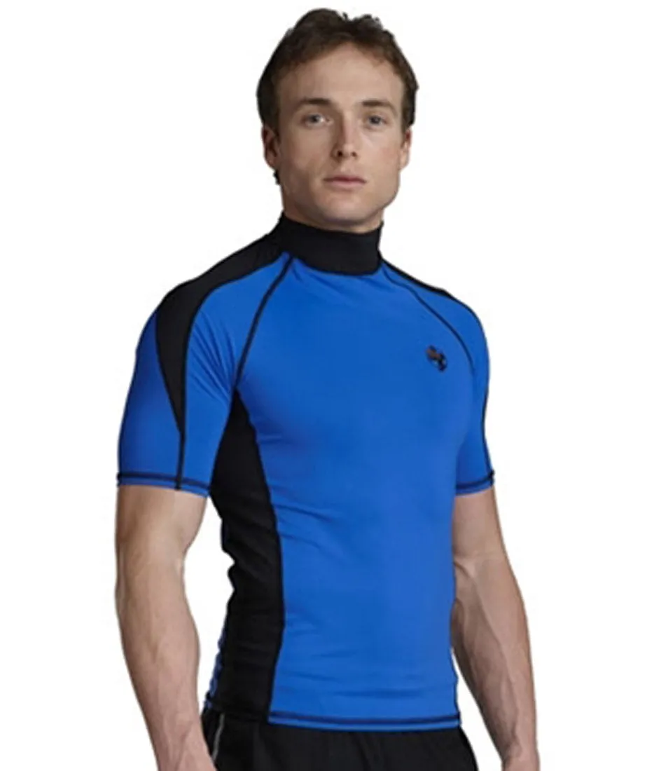 Akona Mens Short Sleeve Rash Guard for Scuba Diving Snorkeling CLOSEOUT Blue