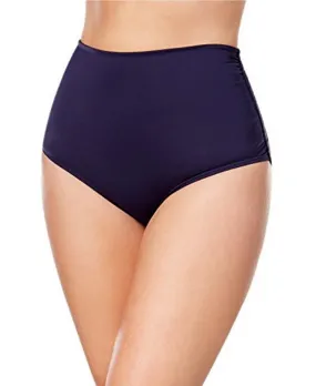 Anne Cole Plus Women's Tummy High-Waist Bikini Bottoms, Navy,16W