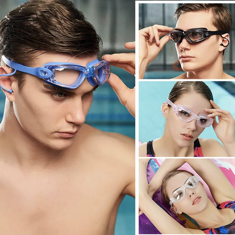 Anti Fog Swim Goggles (Black/Silver/ Clear)