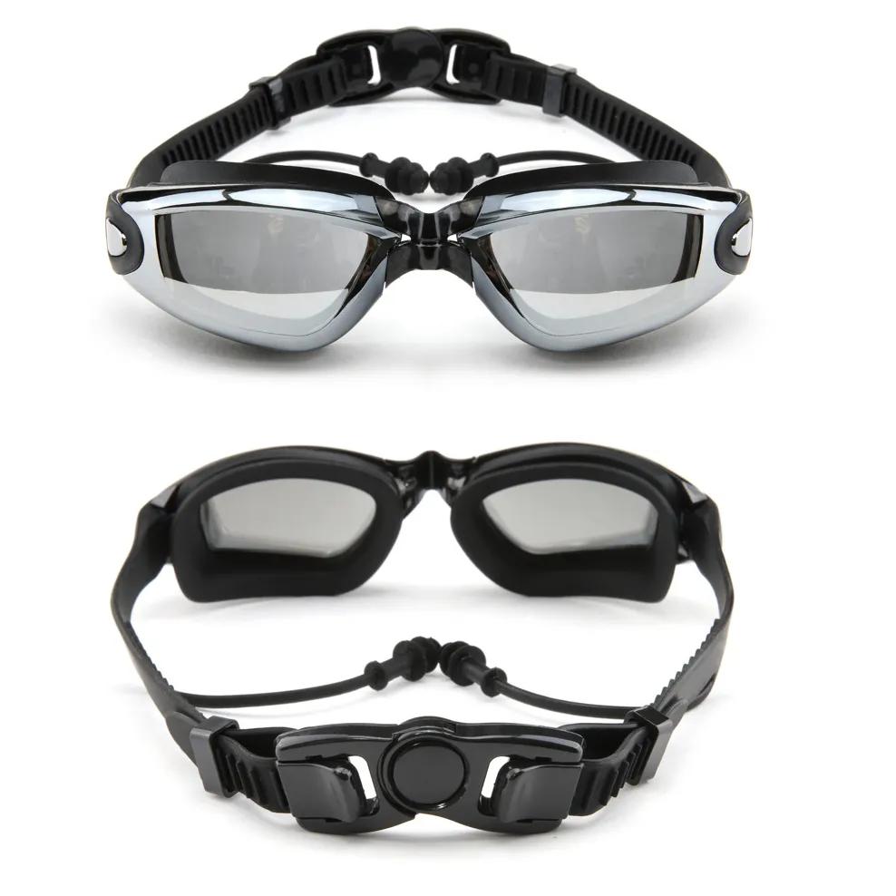 Anti Fog Swim Goggles (Black/Silver/ Clear)