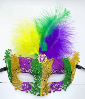 Mardi Gras Mask, Mardi Gras Masquerade, Masquerading Mask, NOLA, Purple Green Gold, Mardi Gras, Parade Outfit, Masquerade Ball, Glitter Mask